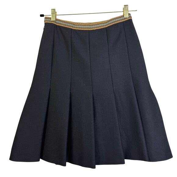 MISSONI Skirt 28 Pleated Wool Above Knee Side Zip Signature Design on Waist Band - Picture 2 of 11